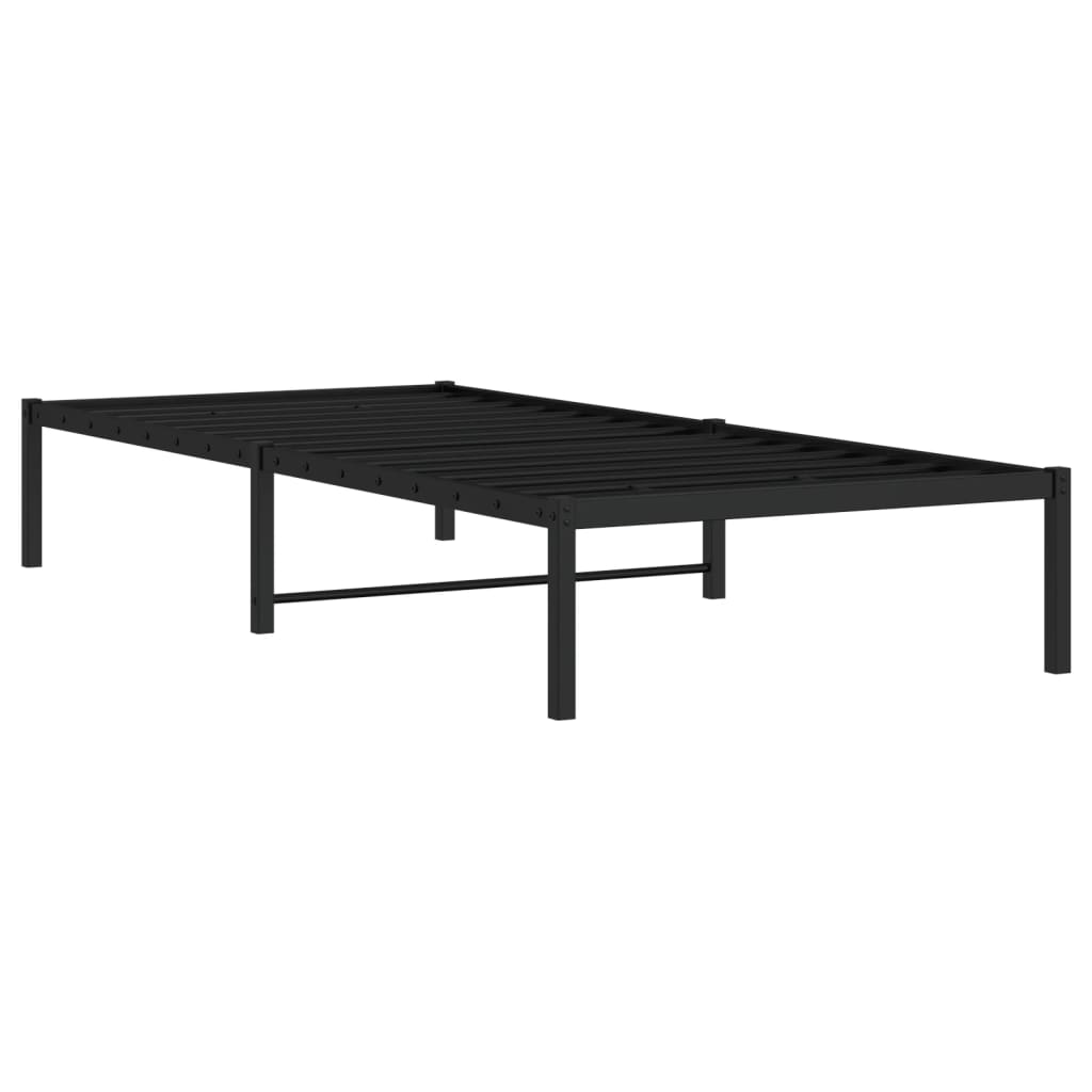Metal Bed Frame without Mattress Black 90x190cm