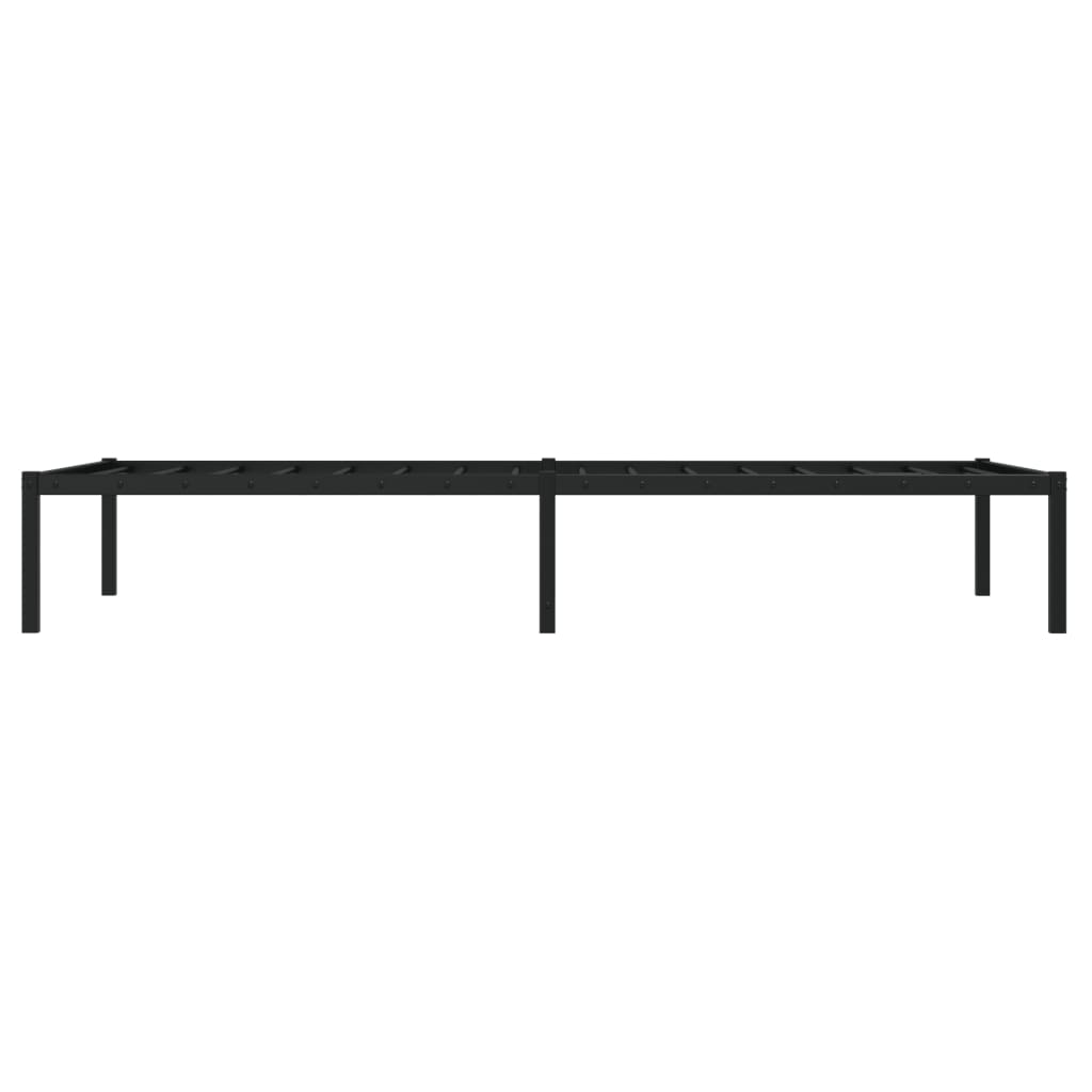 Metal Bed Frame without Mattress Black 90x190cm