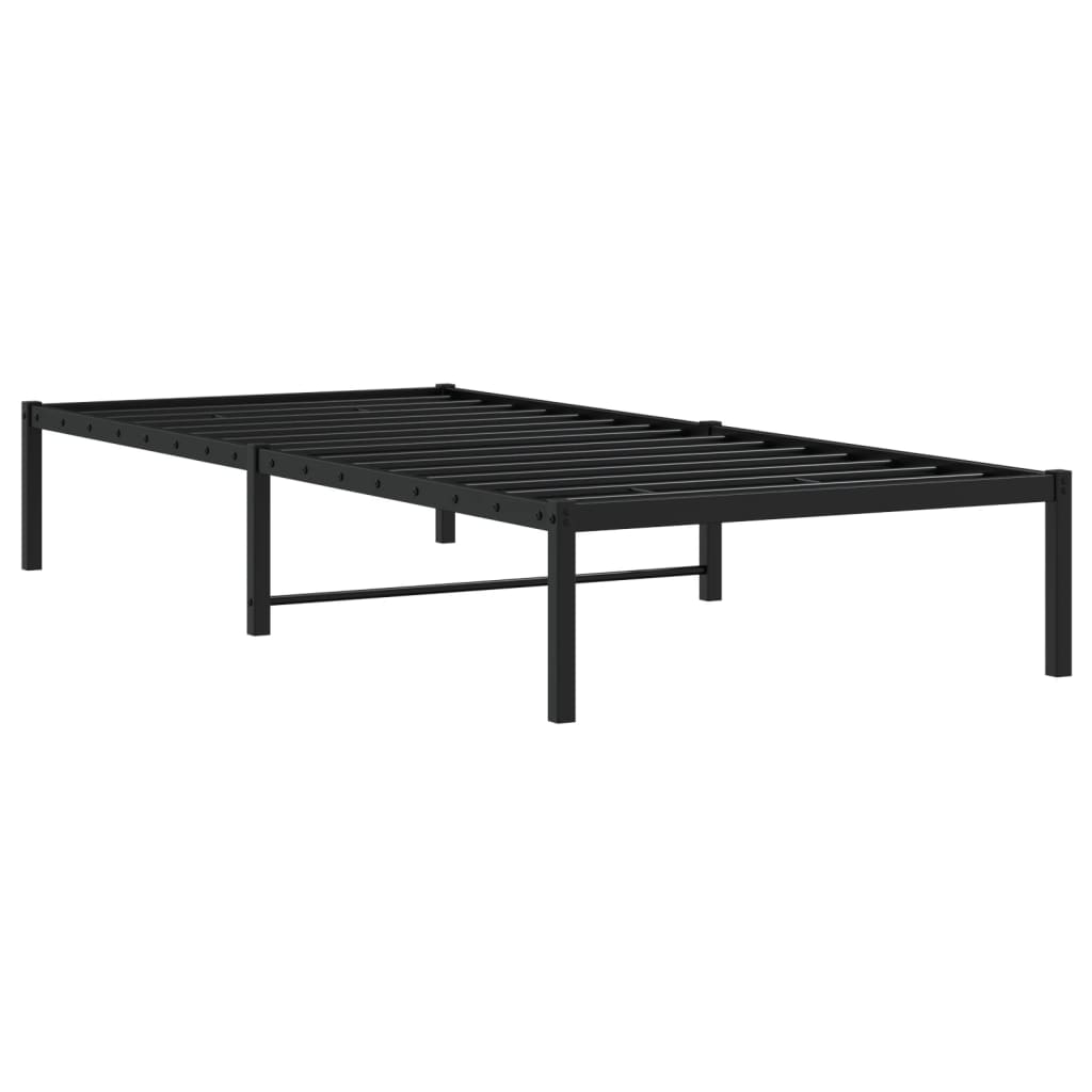 Metal Bed Frame without Mattress Black 90x190cm