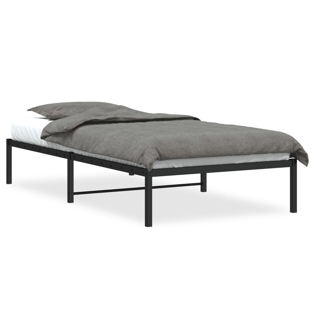 Metal Bed Frame without Mattress Black 100x190cm