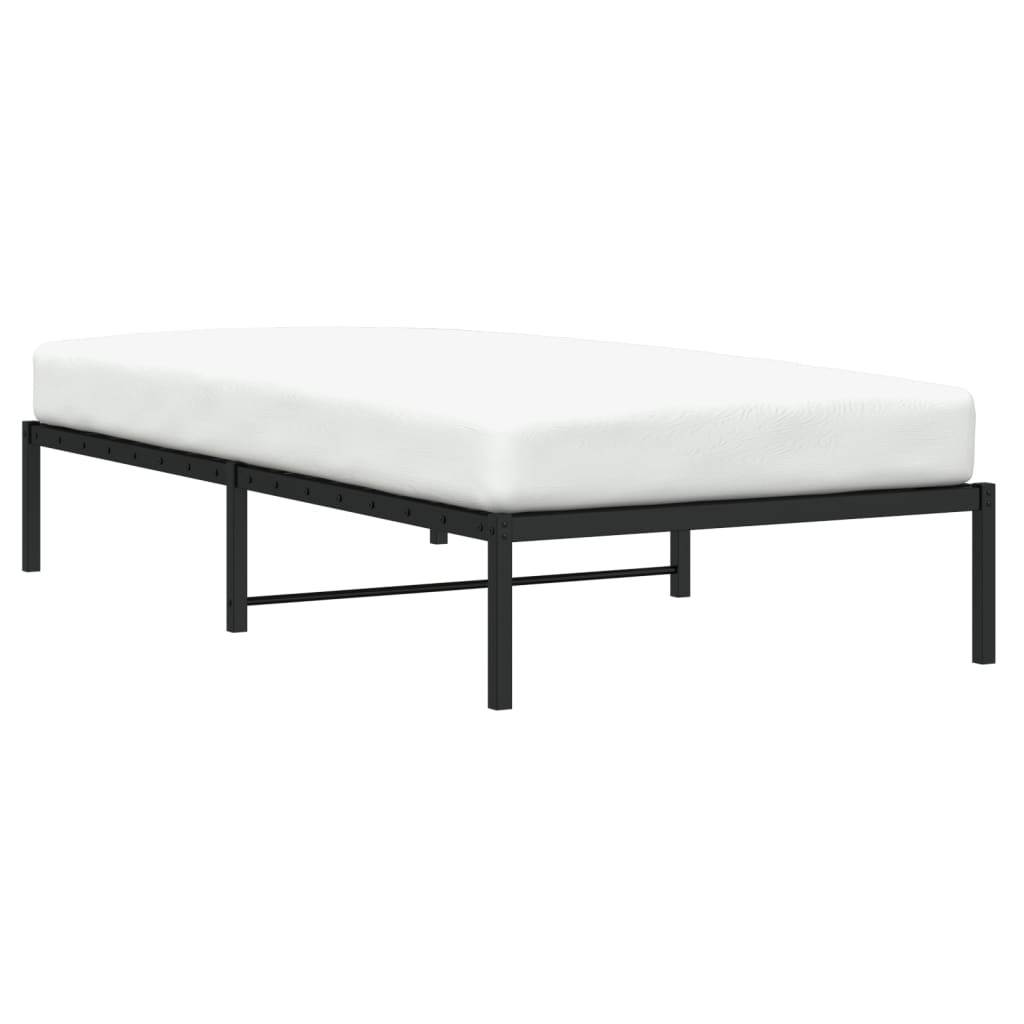 Metal Bed Frame without Mattress Black 100x190cm