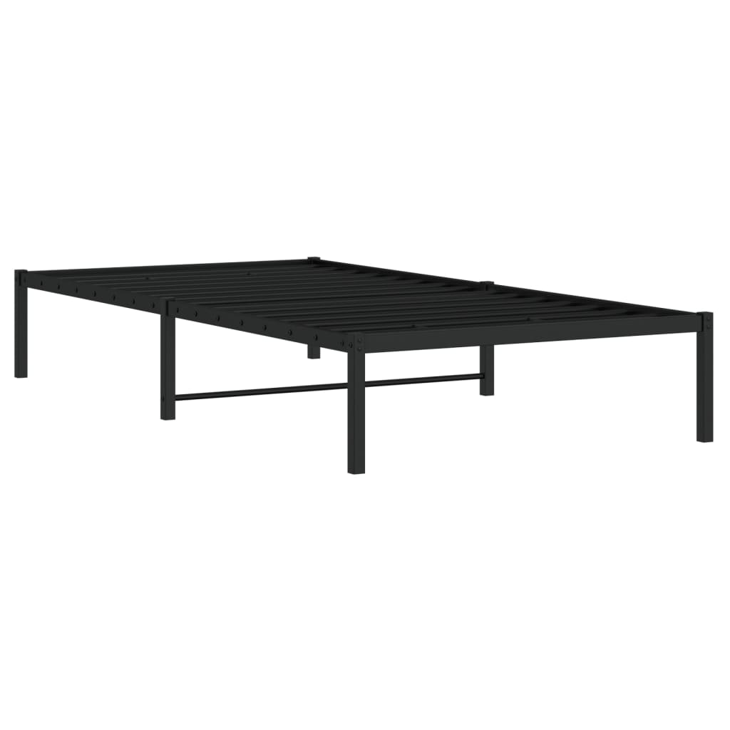 Metal Bed Frame without Mattress Black 100x190cm