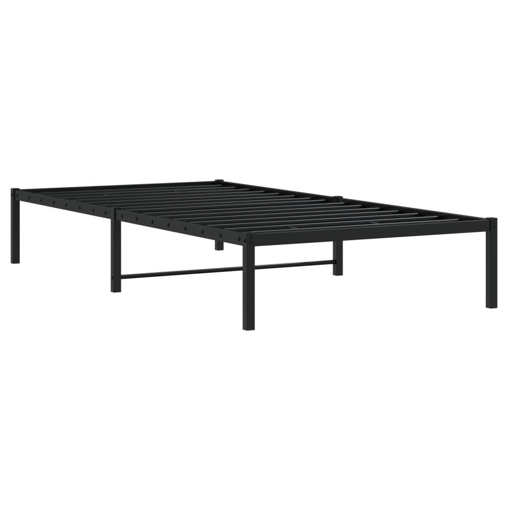 Metal Bed Frame without Mattress Black 100x190cm