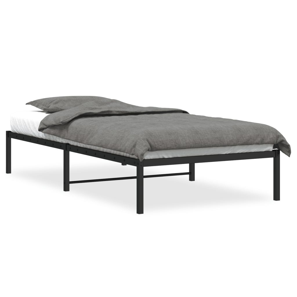 Metal Bed Frame without Mattress Black 107x203cm