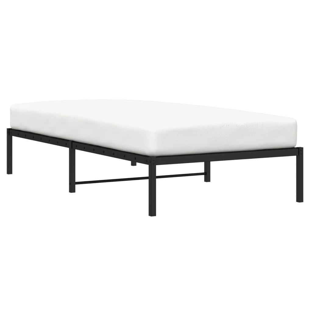 Metal Bed Frame without Mattress Black 107x203cm