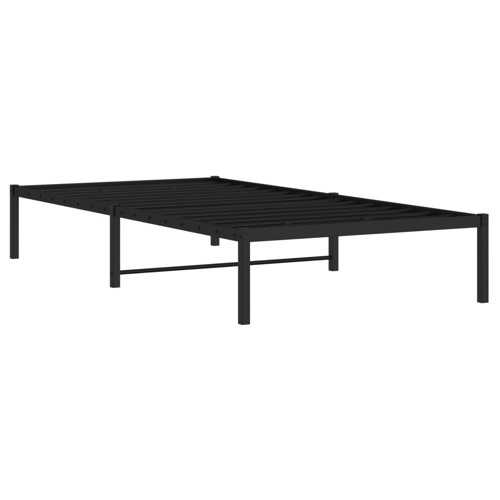 Metal Bed Frame without Mattress Black 107x203cm