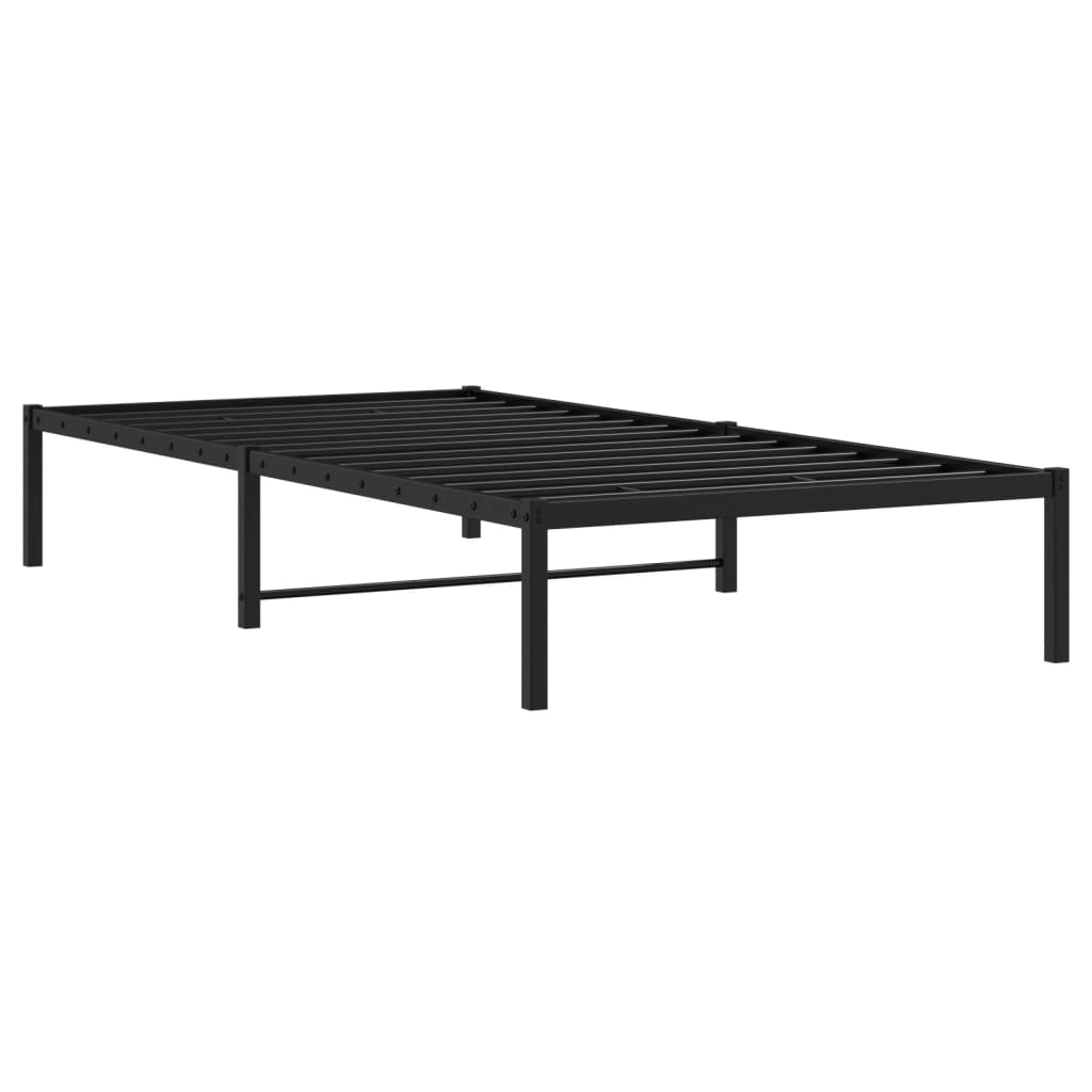 Metal Bed Frame without Mattress Black 107x203cm