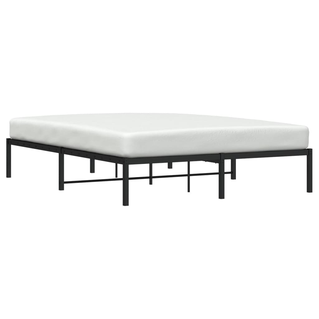 Metal Bed Frame without Mattress Black 150x200cm