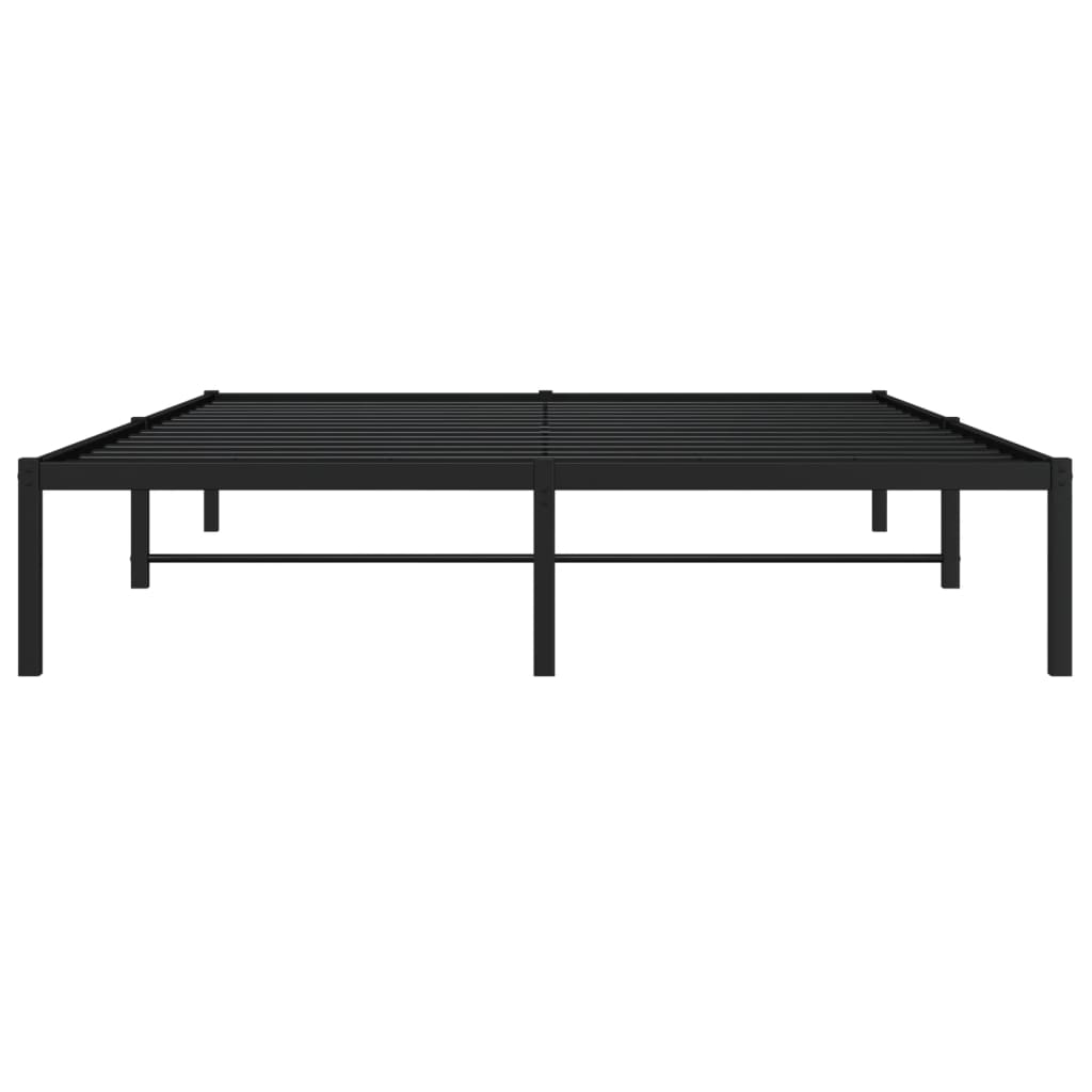 Metal Bed Frame without Mattress Black 150x200cm