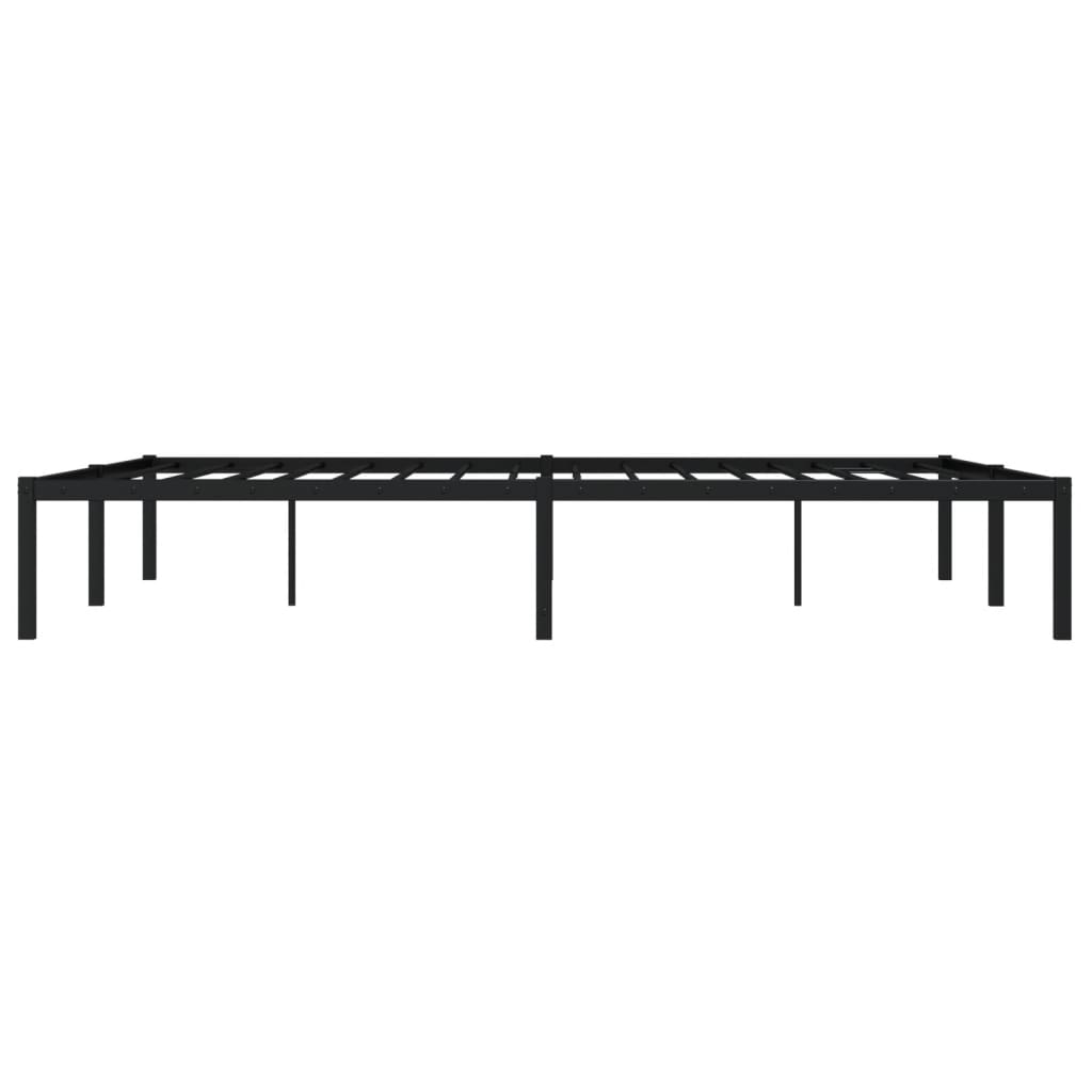 Metal Bed Frame without Mattress Black 150x200cm