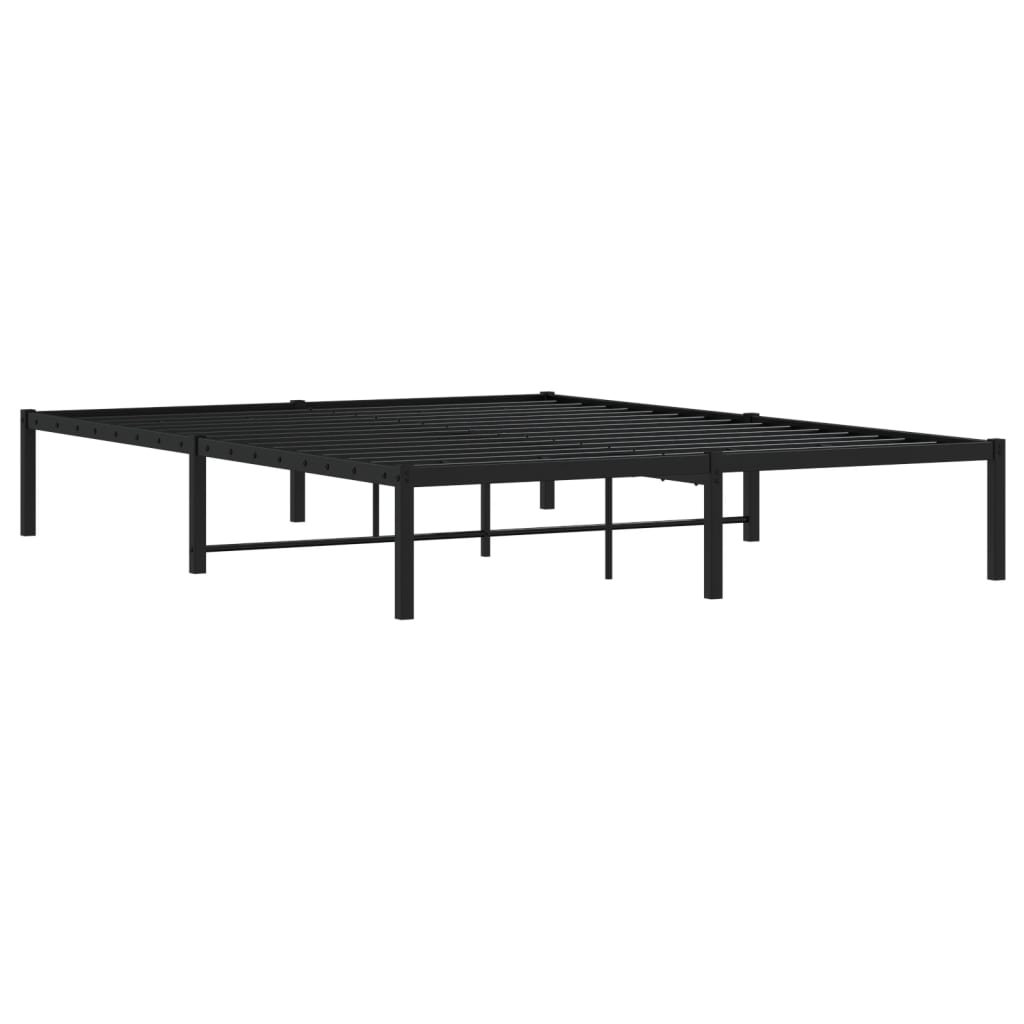 Metal Bed Frame without Mattress Black 150x200cm