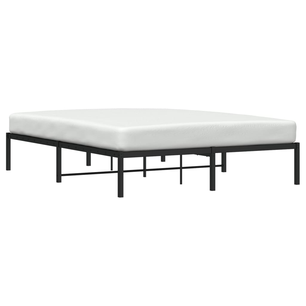Metal Bed Frame without Mattress Black 160x200cm