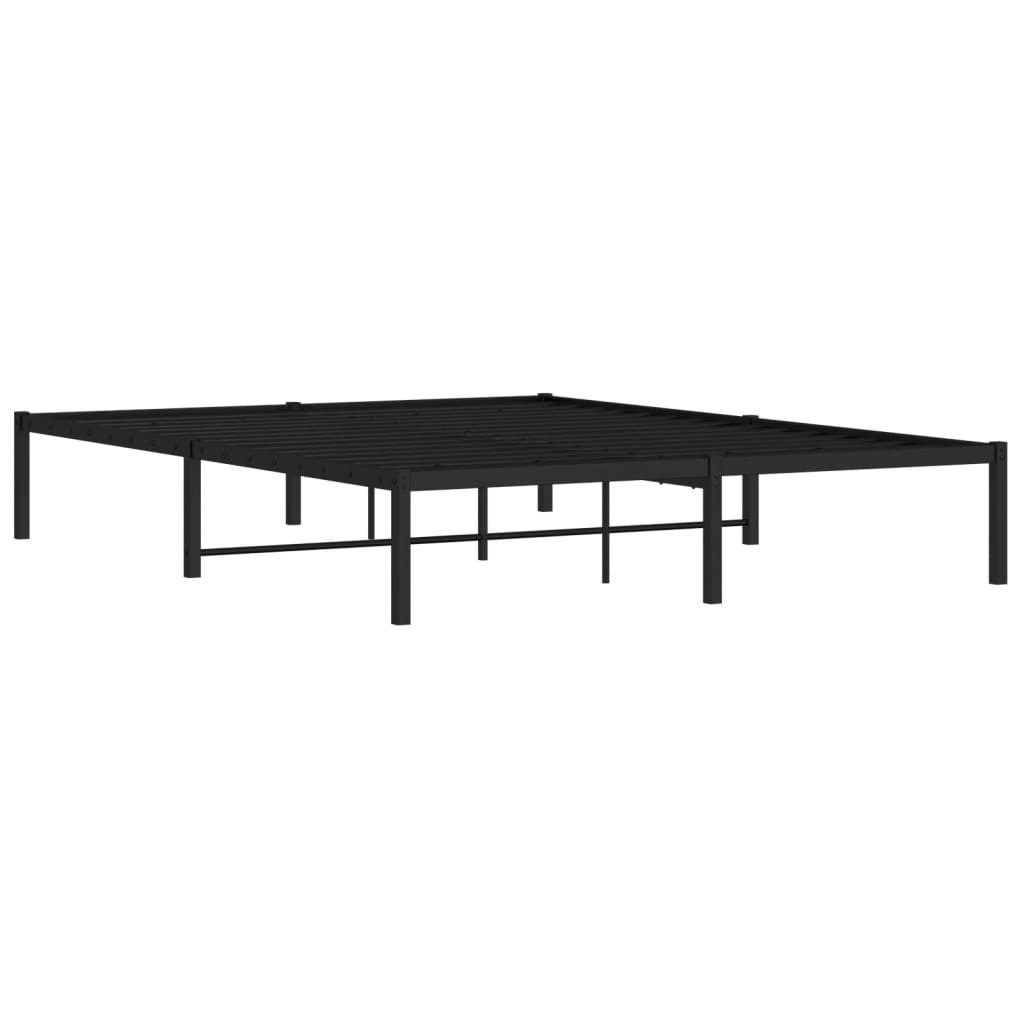 Metal Bed Frame without Mattress Black 160x200cm