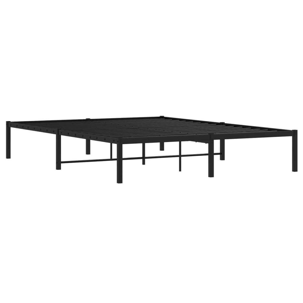 Metal Bed Frame without Mattress Black 160x200cm