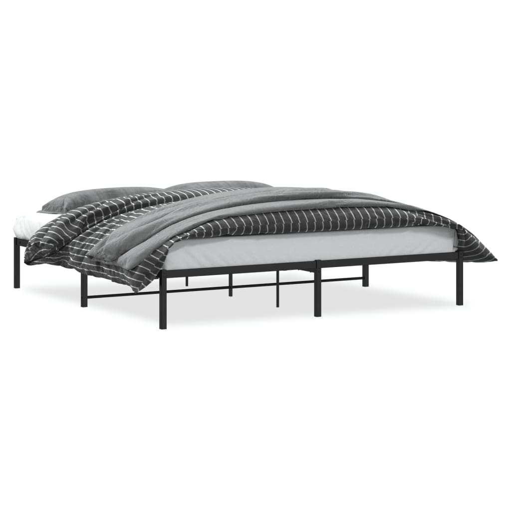 Metal Bed Frame without Mattress Black 193x203cm