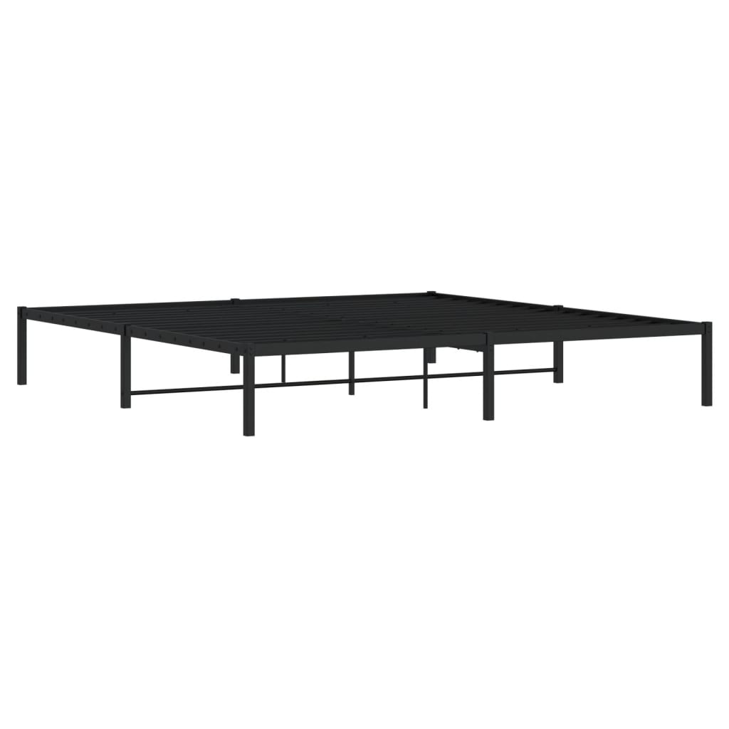 Metal Bed Frame without Mattress Black 193x203cm