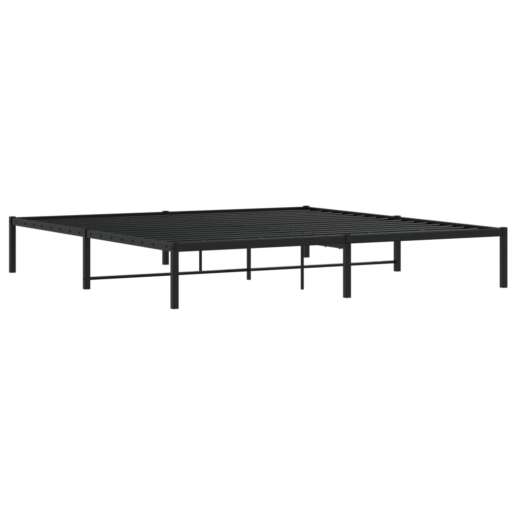 Metal Bed Frame without Mattress Black 193x203cm