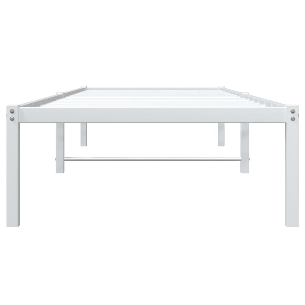 Metal Bed Frame without Mattress White 75x190cm