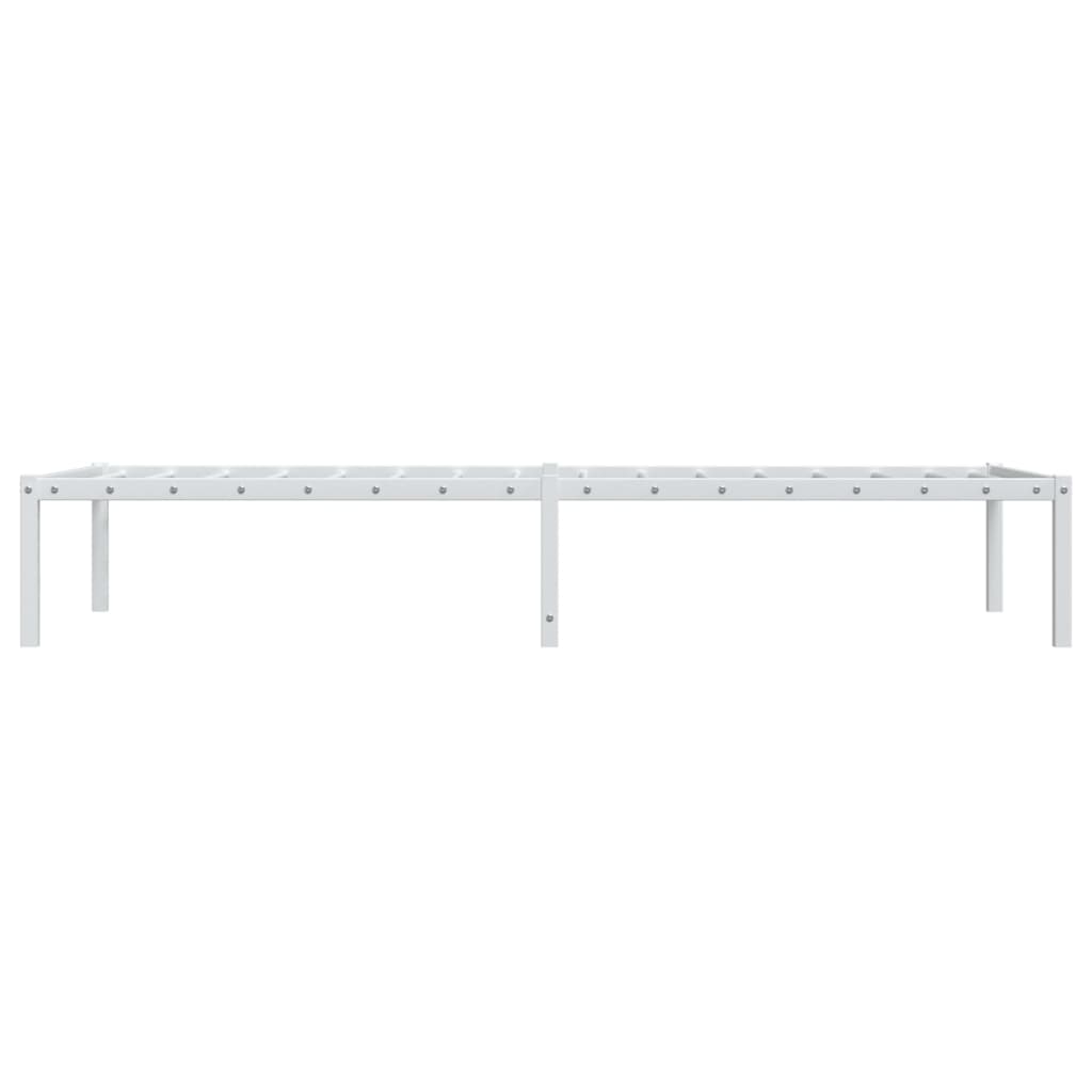 Metal Bed Frame without Mattress White 75x190cm