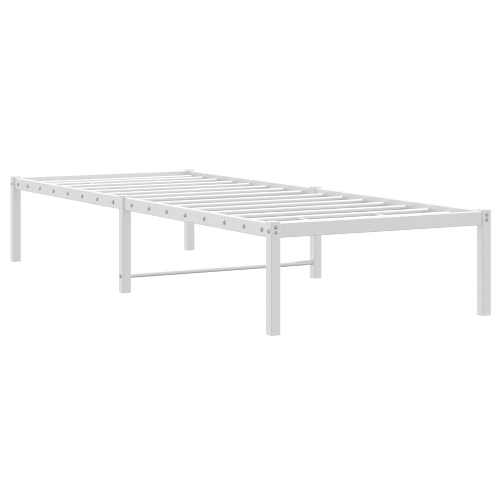 Metal Bed Frame without Mattress White 75x190cm