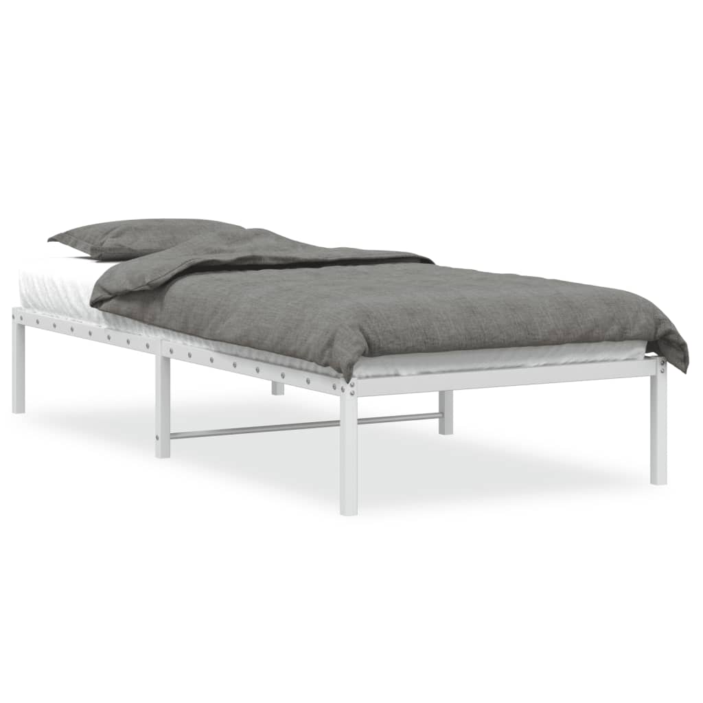 Metal Bed Frame without Mattress White 90x190cm