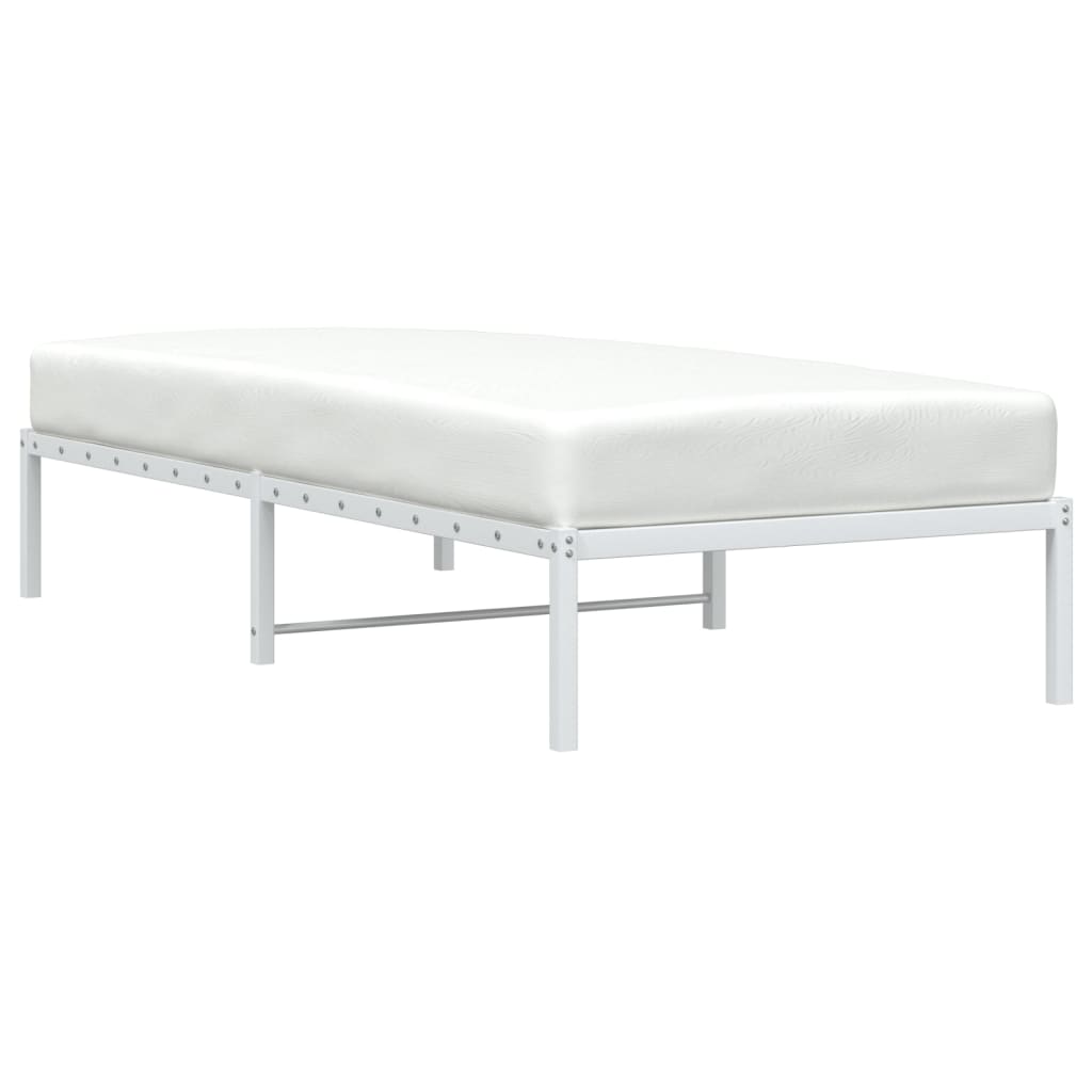 Metal Bed Frame without Mattress White 90x190cm