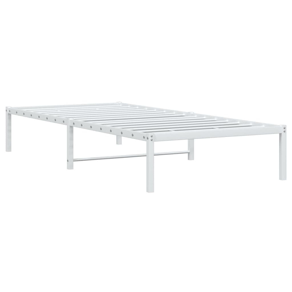 Metal Bed Frame without Mattress White 90x190cm