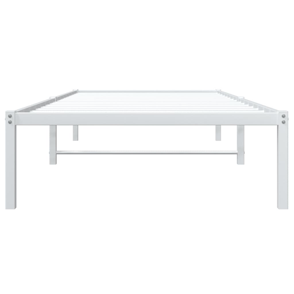 Metal Bed Frame without Mattress White 90x190cm
