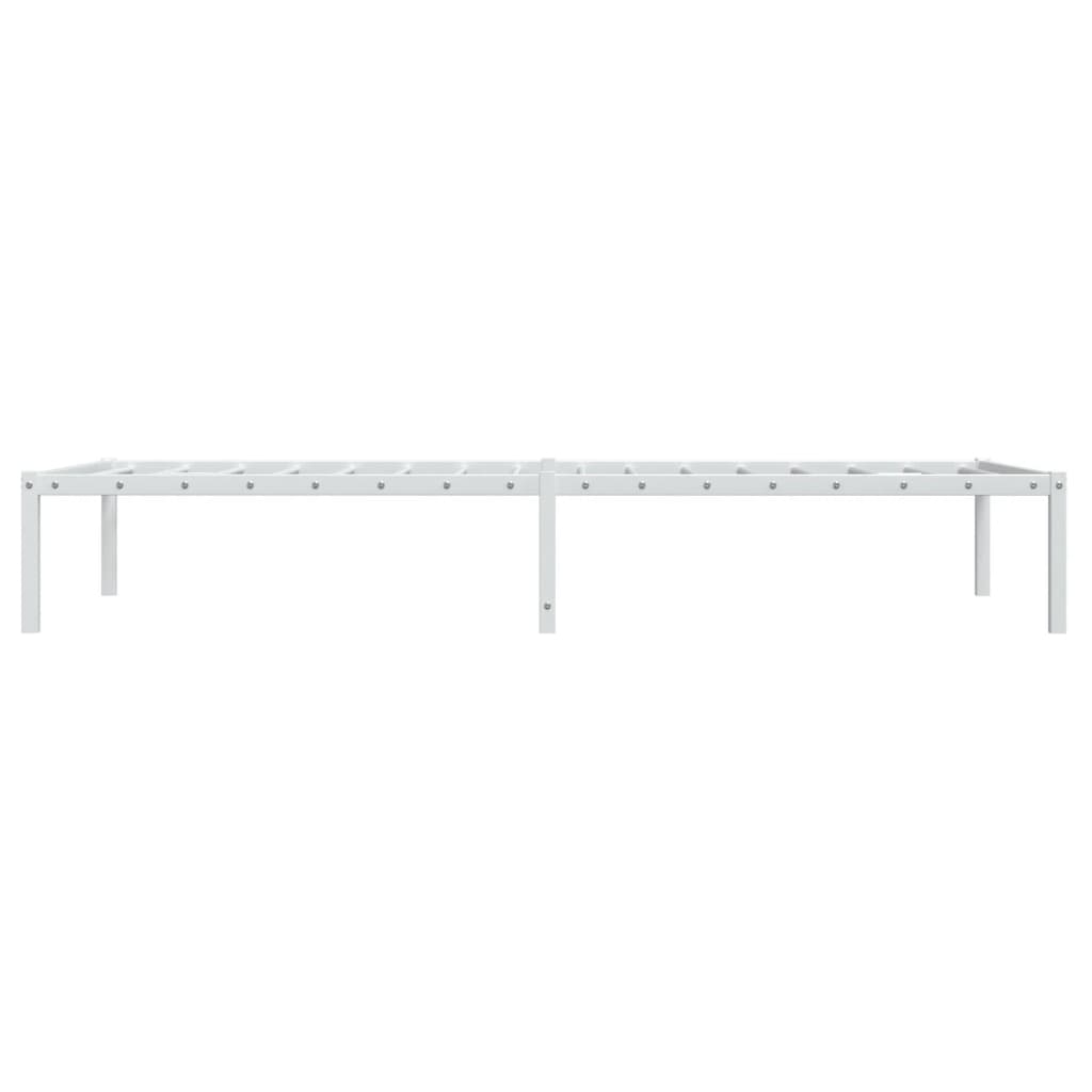 Metal Bed Frame without Mattress White 90x190cm