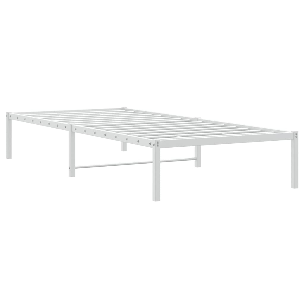 Metal Bed Frame without Mattress White 90x190cm