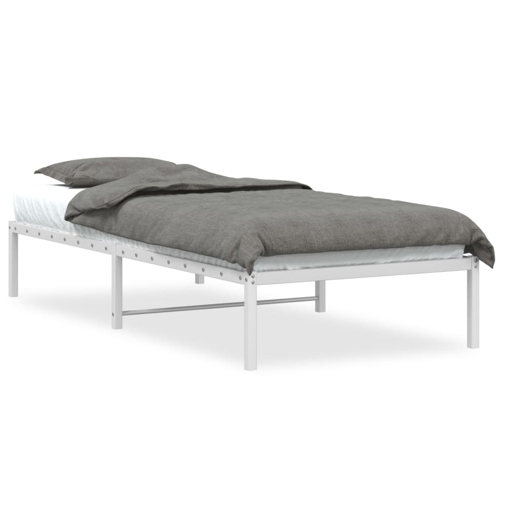 Metal Bed Frame without Mattress White 90x200cm