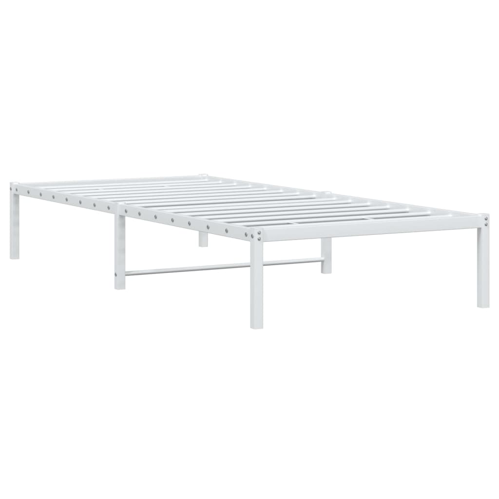 Metal Bed Frame without Mattress White 90x200cm