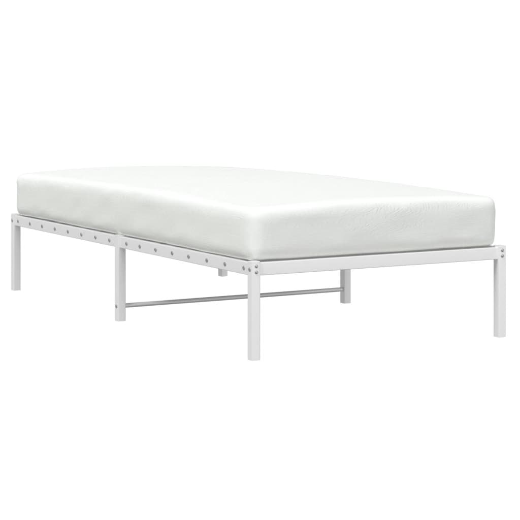 Metal Bed Frame without Mattress White 100x200cm