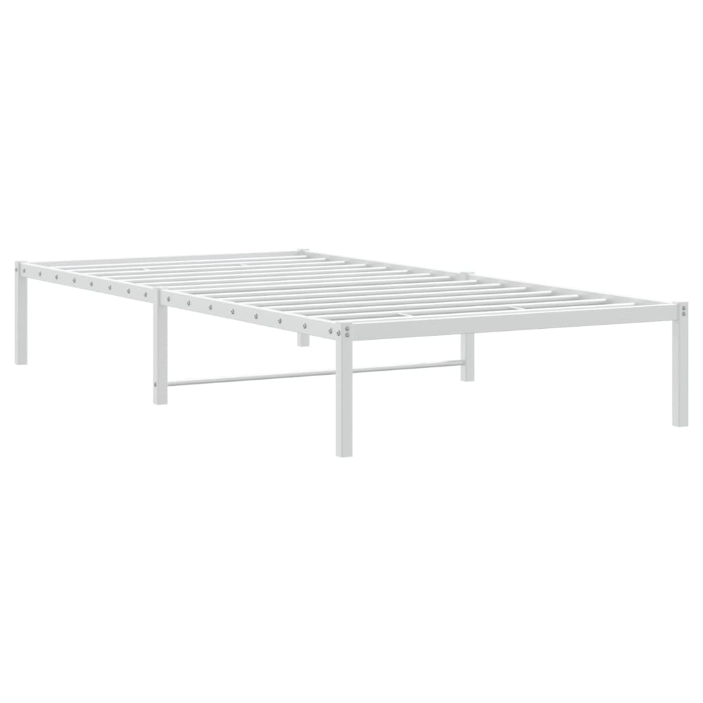 Metal Bed Frame without Mattress White 100x200cm