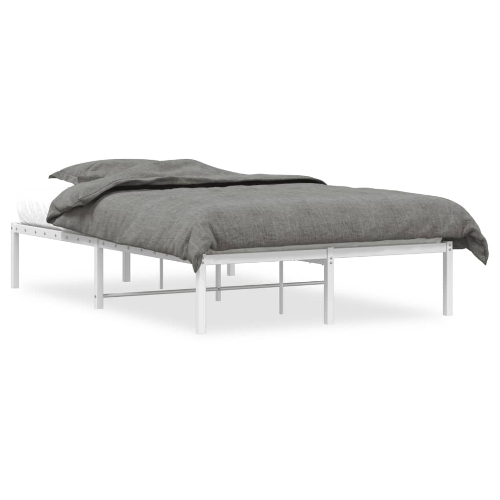 Metal Bed Frame without Mattress White 120x190cm