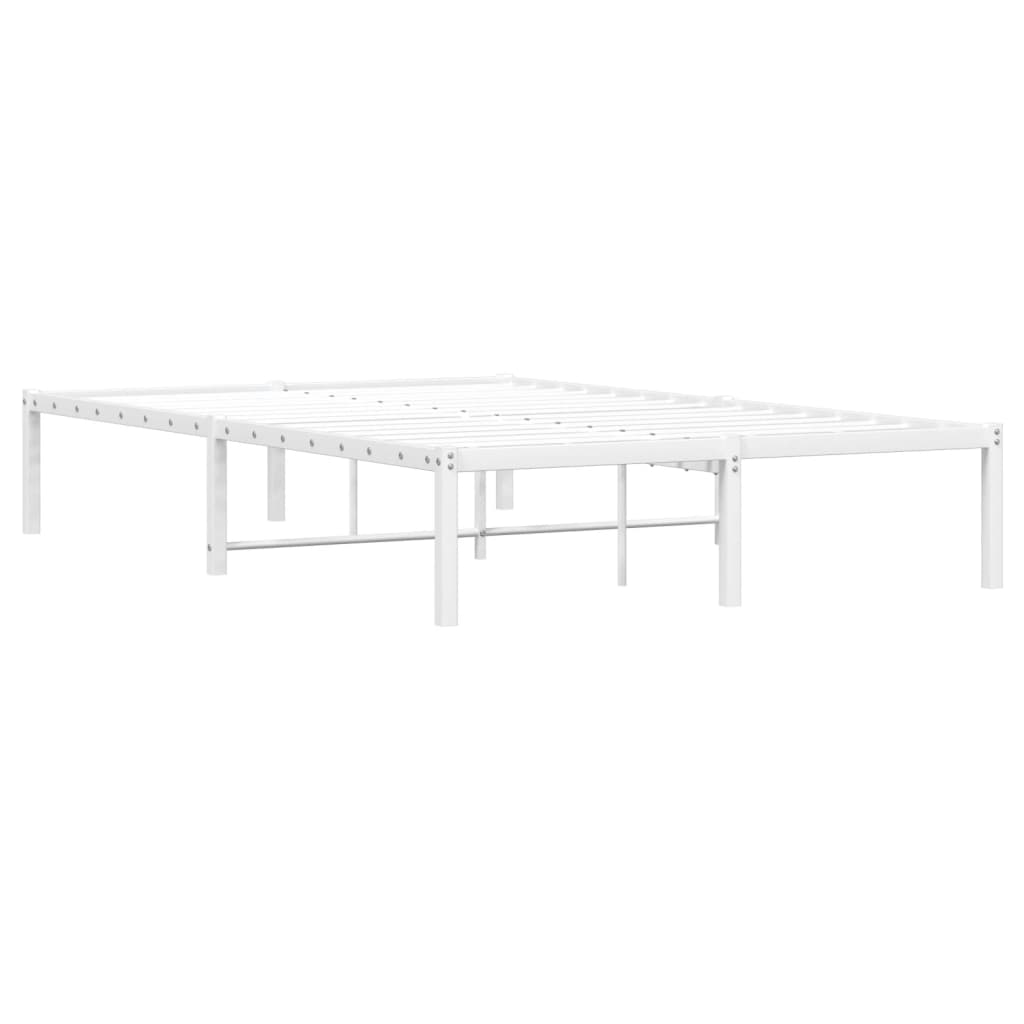 Metal Bed Frame without Mattress White 120x190cm