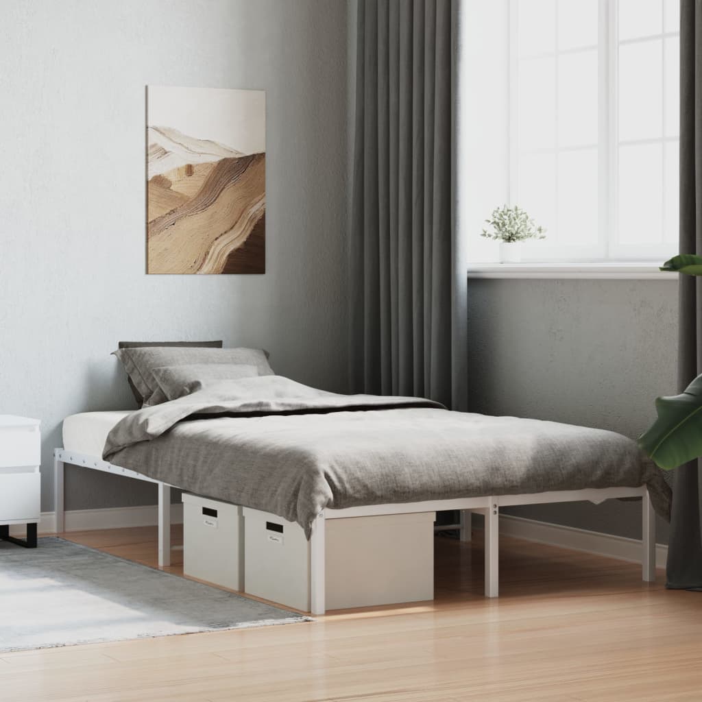 Metal Bed Frame without Mattress White 120x200cm