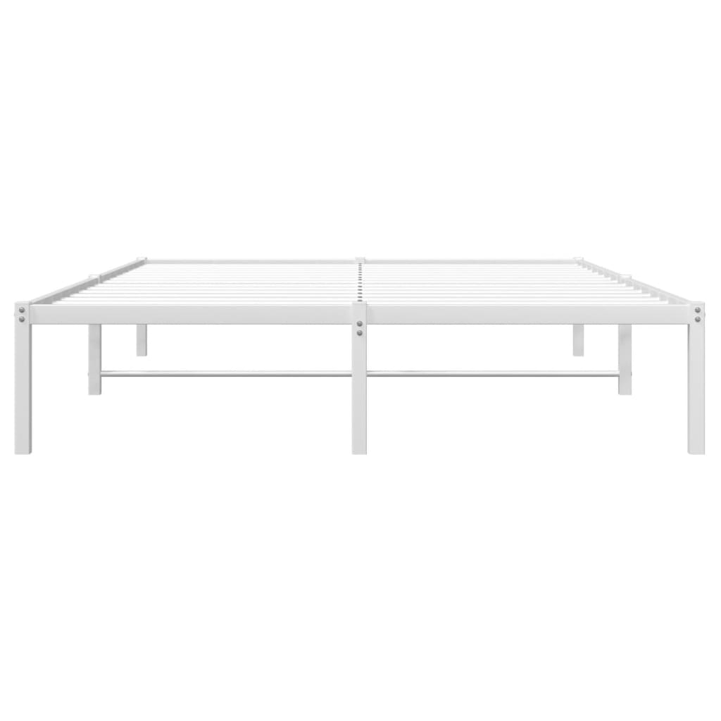 Metal Bed Frame without Mattress White 135x190cm