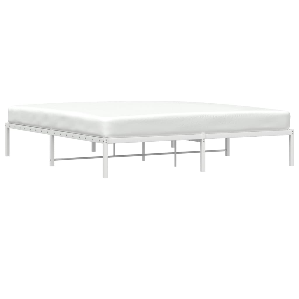 Metal Bed Frame without Mattress White 183x213cm