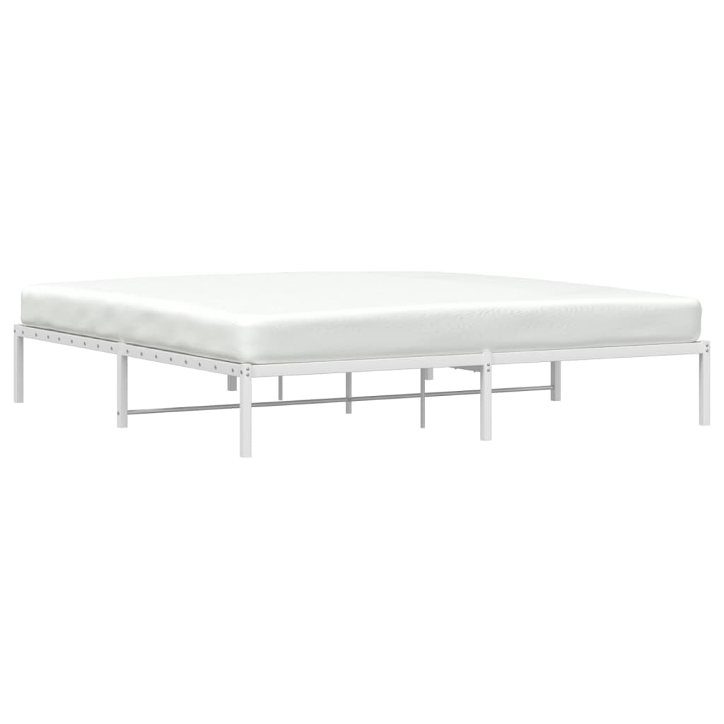 Metal Bed Frame without Mattress White 193x203cm