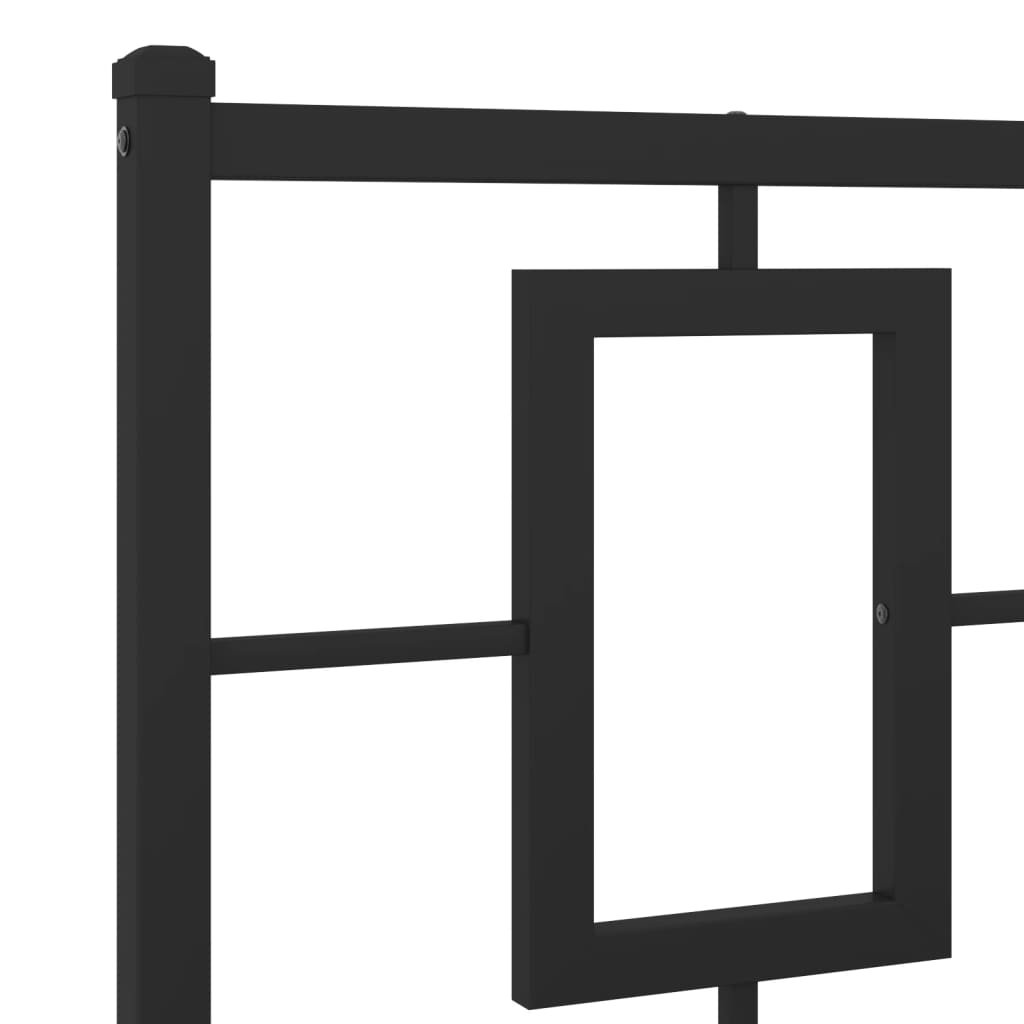 Metal Bed Frame without Mattress with Headboard Black 140x200cm