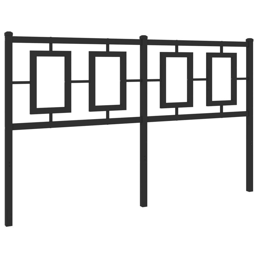 Metal Headboard Black 140 cm