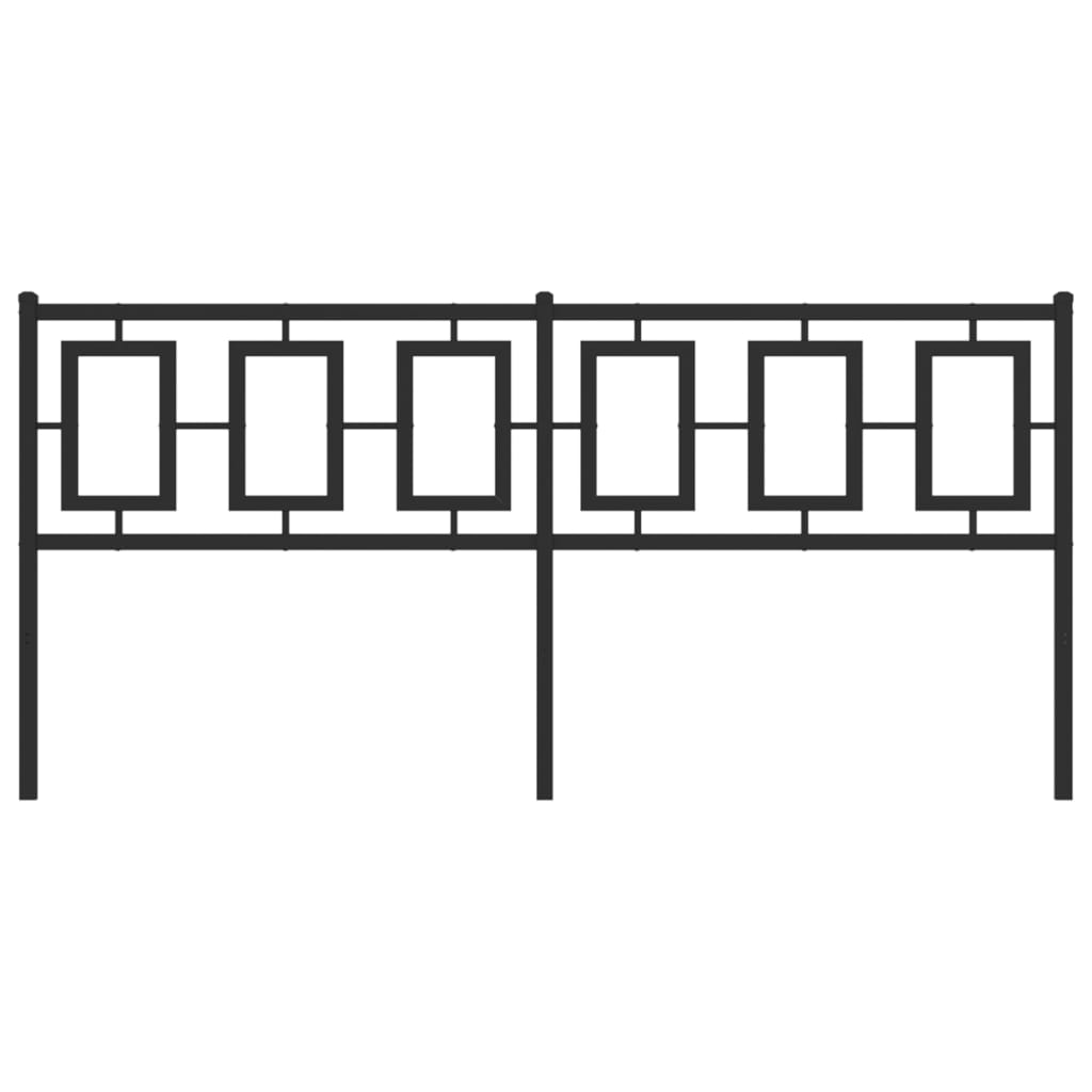 Metal Headboard Black 180 cm