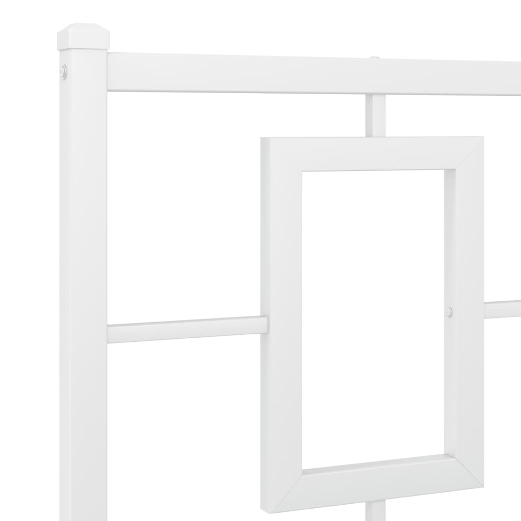 Metal Bed Frame without Mattress with Headboard White 120x200cm