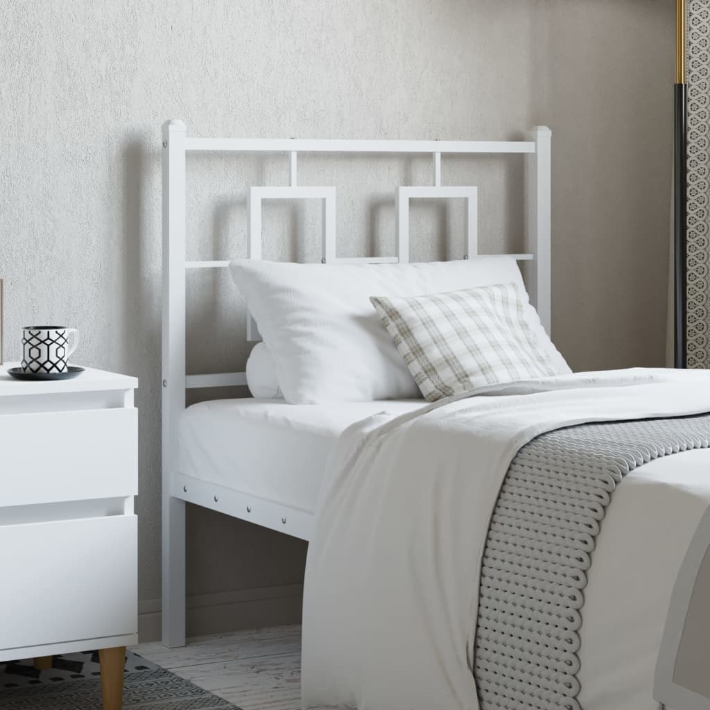 Metal Headboard White 80 cm
