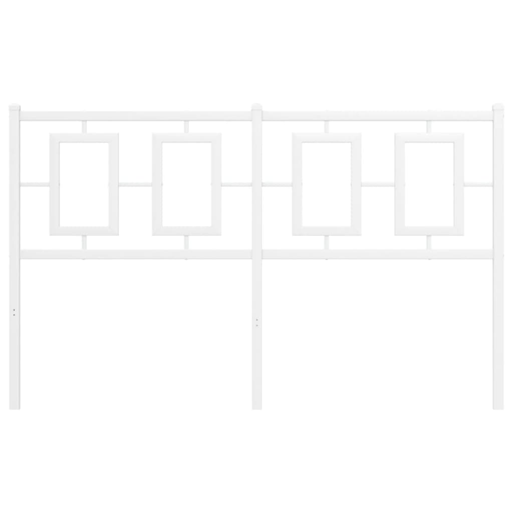 Metal Headboard White 135 cm