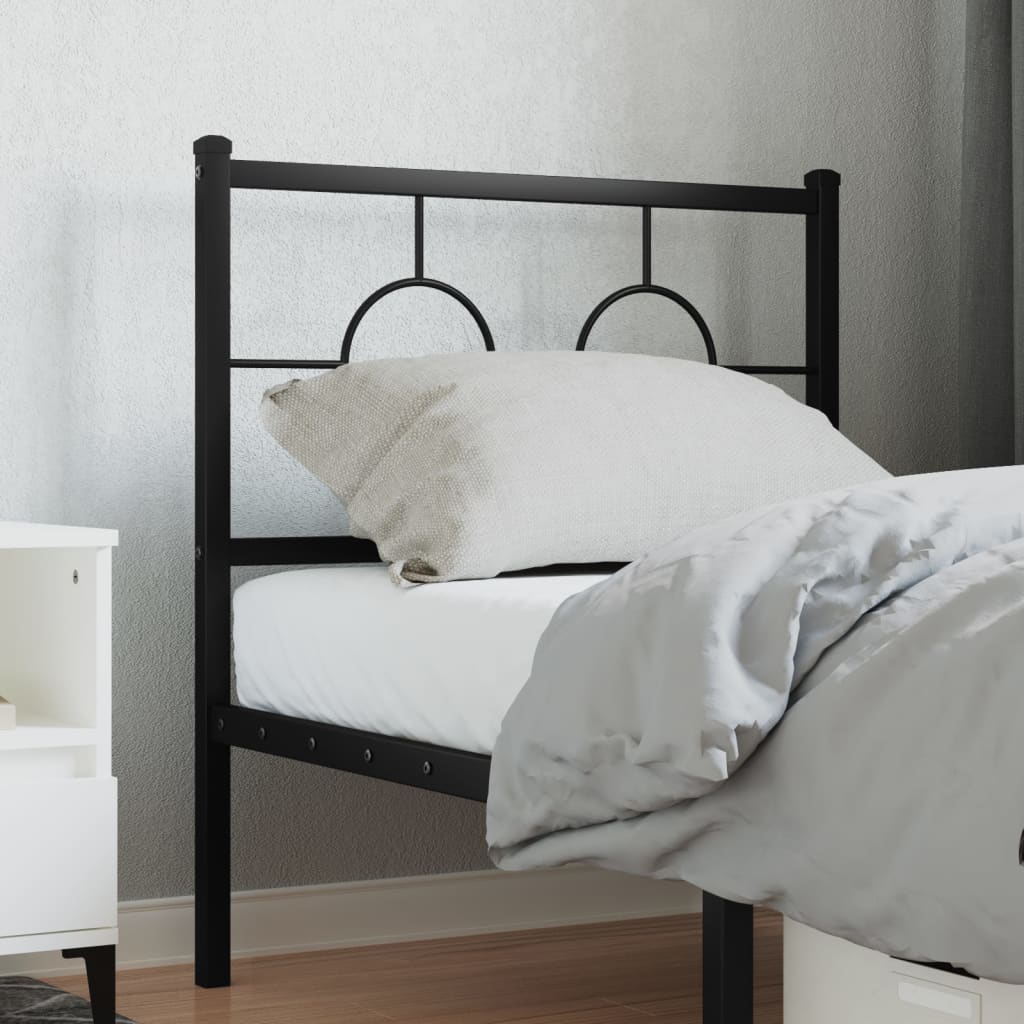Metal Headboard Black 80 cm