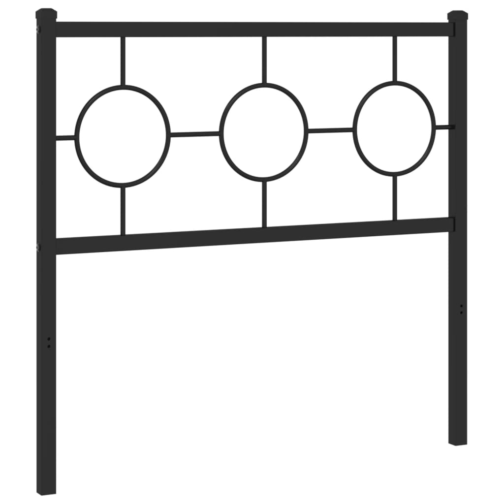 Metal Headboard Black 90 cm