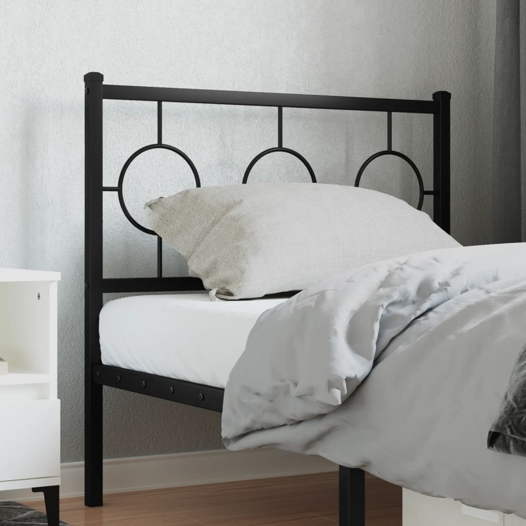 Metal Headboard Black 90 cm