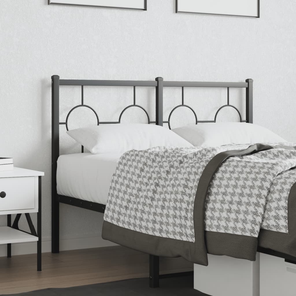 Metal Headboard Black 120 cm